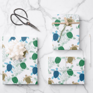 Schildkröten-Geschenkpapier, Meer-Lebens-Geschenkv Geschenkpapier Set