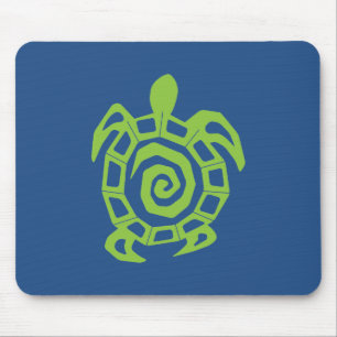 Schildkröten Grün und Blau Grafik Mousepad