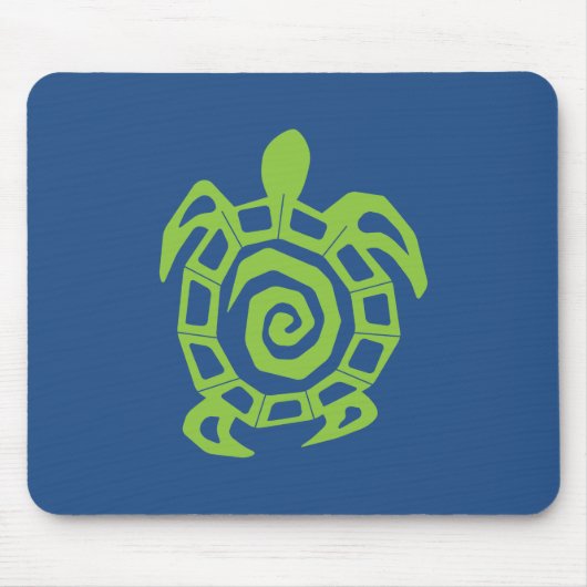 Schildkröten Grün und Blau Grafik Mousepad (Vorne)