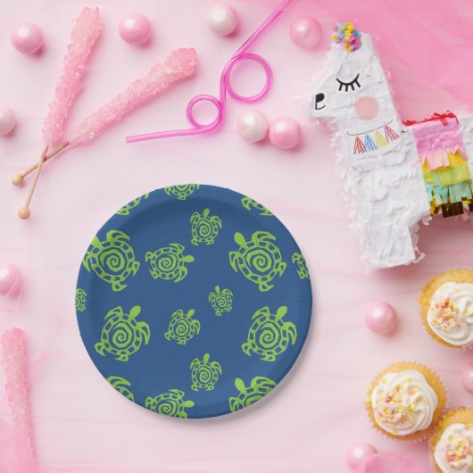 Schildkröten, Grün und Blau Party Pappteller (Party)