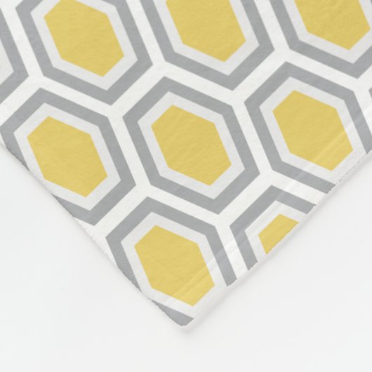 Schildkröten-Hexagon-Muster-Gelb-Grau Fleecedecke (Ecke)