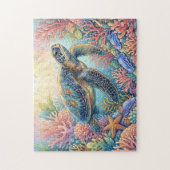 Schildkröten-Illustration Puzzle (Vertikal)