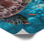Schildkröten im Grünen in der Nähe des Korallenrif Poster (Ecke)