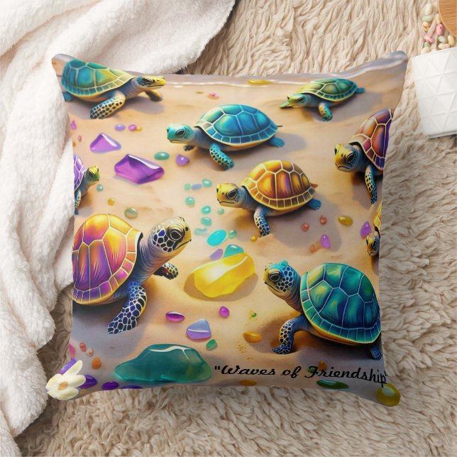 "Schildkröten im Urlaub" Kissen (Decke)