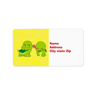 Schildkröten in der Liebe Adressaufkleber