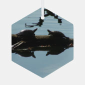 Schildkröten-Interaktions-Schmuck Ornament Aus Glas (Rückseite)