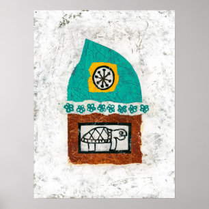 Schildkröten Juckreiz Fische auf den Markt Plakatw Poster