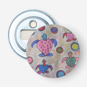 Schildkröten & Kreise Button Flaschenöffner