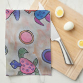 Schildkröten & Kreise Handtuch (Viertel Falte)