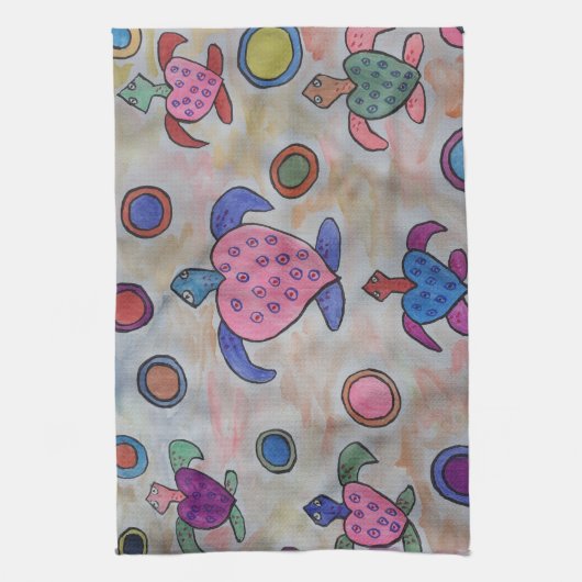 Schildkröten & Kreise Handtuch (Vertikal)