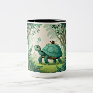Schildkröten-Liebe-Tasse Zweifarbige Tasse