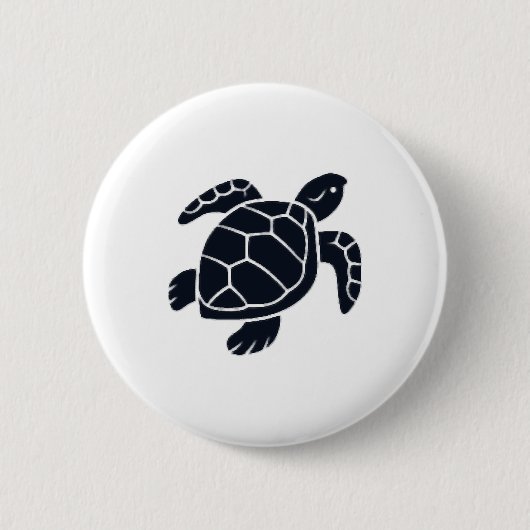 Schildkröten-Logo-Emblem Rotwangen-Schmuckschildkr Button (Vorderseite)