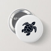 Schildkröten-Logo-Emblem Rotwangen-Schmuckschildkr Button (Vorne & Hinten)