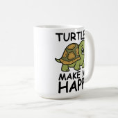 Schildkröten machen mich glücklich kaffeetasse (VorderseiteRechts)