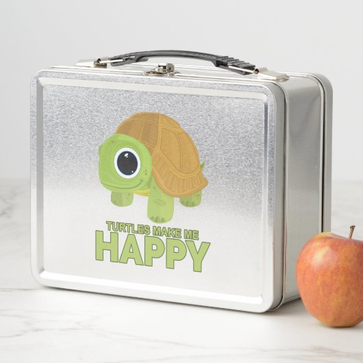 Schildkröten machen mich glücklich metall brotdose (Beispiel)