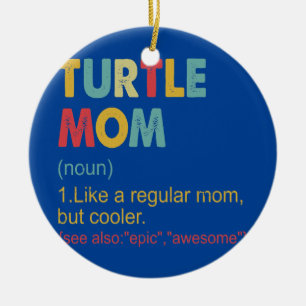Schildkröten-Mama Definition Vintage Lustige Schil Keramik Ornament
