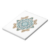 Schildkröten-Mandala-Kunst Notizblock (Rotiert)