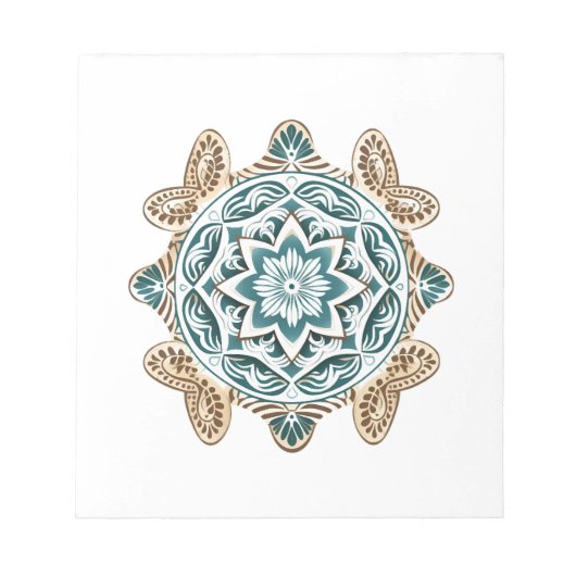 Schildkröten-Mandala-Kunst Notizblock (Vorderseite)