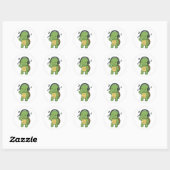 Schildkröten-Musik Runder Aufkleber (Blatt)