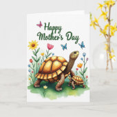 Schildkröten-Muttertag-Kunstkarte Karte (Gelbe Blume)