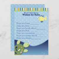 Schildkröten Ocean Reef Wünsche für Baby Showcard