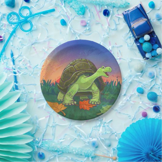 Schildkröten-Party-Mitte Pappteller (Party)