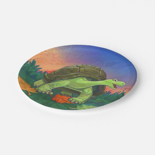 Schildkröten-Party-Mitte Pappteller (Schrägansicht)