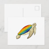 Schildkröten Regenbogen Postkarte (Vorne/Hinten)