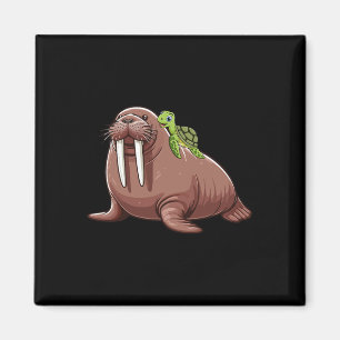 Schildkröten-Reit-Walross-Kostüm Meerestielliebhab Magnet