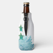 Schildkröten rufen an und sie müssen Aquarellbilde Flaschenkühler (Flasche Rückseite)