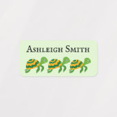 Schildkröten-Schildkrötennamen Etiketten (Design 2)