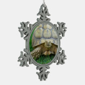 Schildkröten Schneeflocken Zinn-Ornament (Links)
