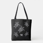 Schildkröten, Schwarz-weiße Seefahrermonogramm Tasche (Rückseite)