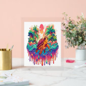 Schildkröten schwimmen im Flüssiggarten. Acrylschild (Hochzeit)