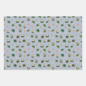Schildkröten & Seerosenblätter auf Hellblau Geschenkpapier Set (Vorderseite)