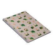 Schildkröten & Seerosenblätter auf Hellbraun Notizblock (Rechte Seite)