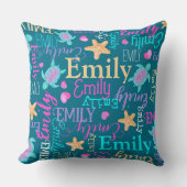 Schildkröten, Seesterne und Herz sind gemustert Kissen (Vorderseite)