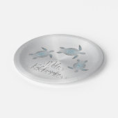 Schildkröten Silber | Mele Kalikimaka | Weihnachte Pappteller (Schrägansicht)