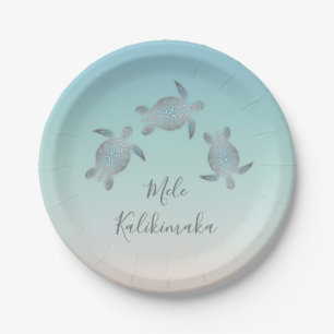Schildkröten Silver Mele Kalikimaka Weihnachten Pappteller