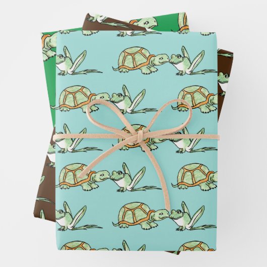 Schildkröten und Frosch Geschenkpapier Set (Beispiel)