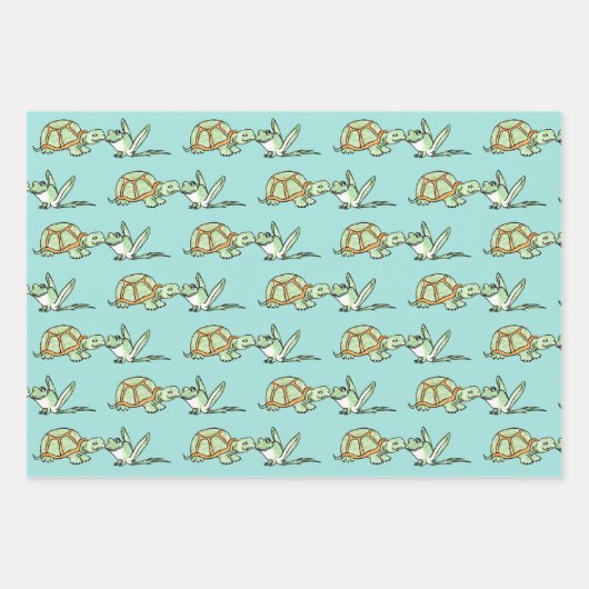 Schildkröten und Frosch Geschenkpapier Set (Vorderseite)