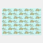 Schildkröten und Frosch Geschenkpapier Set (Vorderseite)