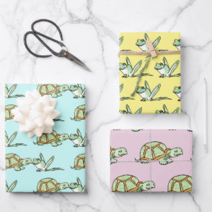 Schildkröten und Frosch Geschenkpapier Set