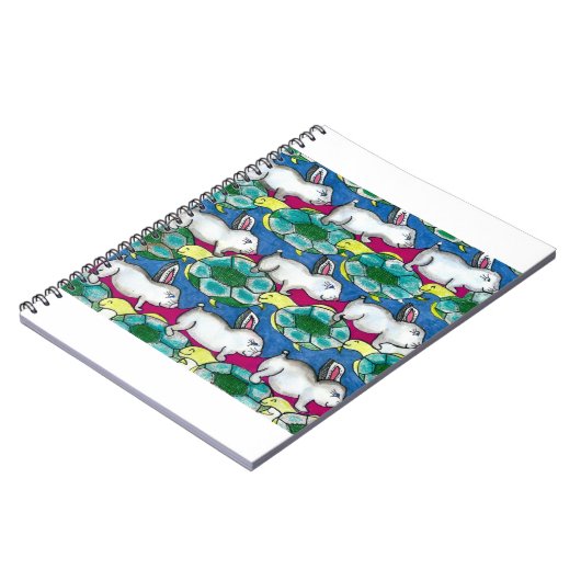 Schildkröten und Häschen Tessellation pattefanart Notizblock (Linke Seite)