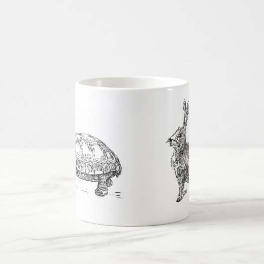 Schildkröten- und Hase-Tasse Kaffeetasse (Mittel)