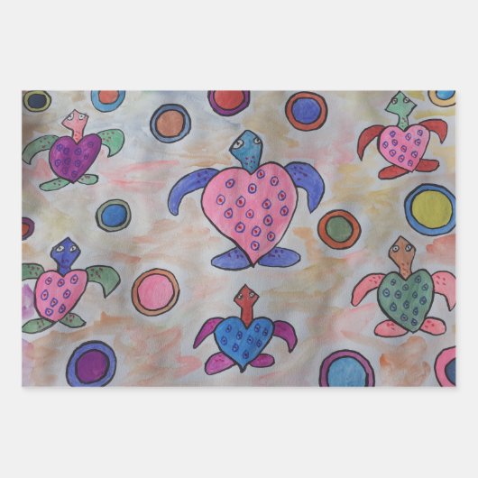 Schildkröten und Kreise Geschenkpapier Set (Vorderseite 3)