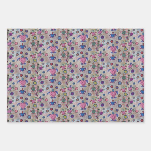 Schildkröten und Kreise Geschenkpapier Set (Vorderseite 2)