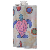 Schildkröten und Kreise Vinyl-Wrapped Flask Flachmann (Links)