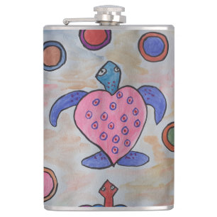Schildkröten und Kreise Vinyl-Wrapped Flask Flachmann