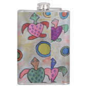 Schildkröten und Kreise Vinyl-Wrapped Flask Flachmann (Rückseite)